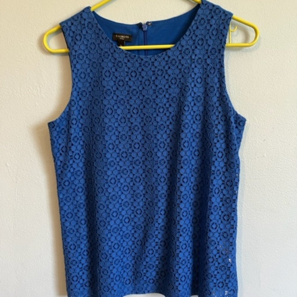 Talbots brilliant blue eyelet top